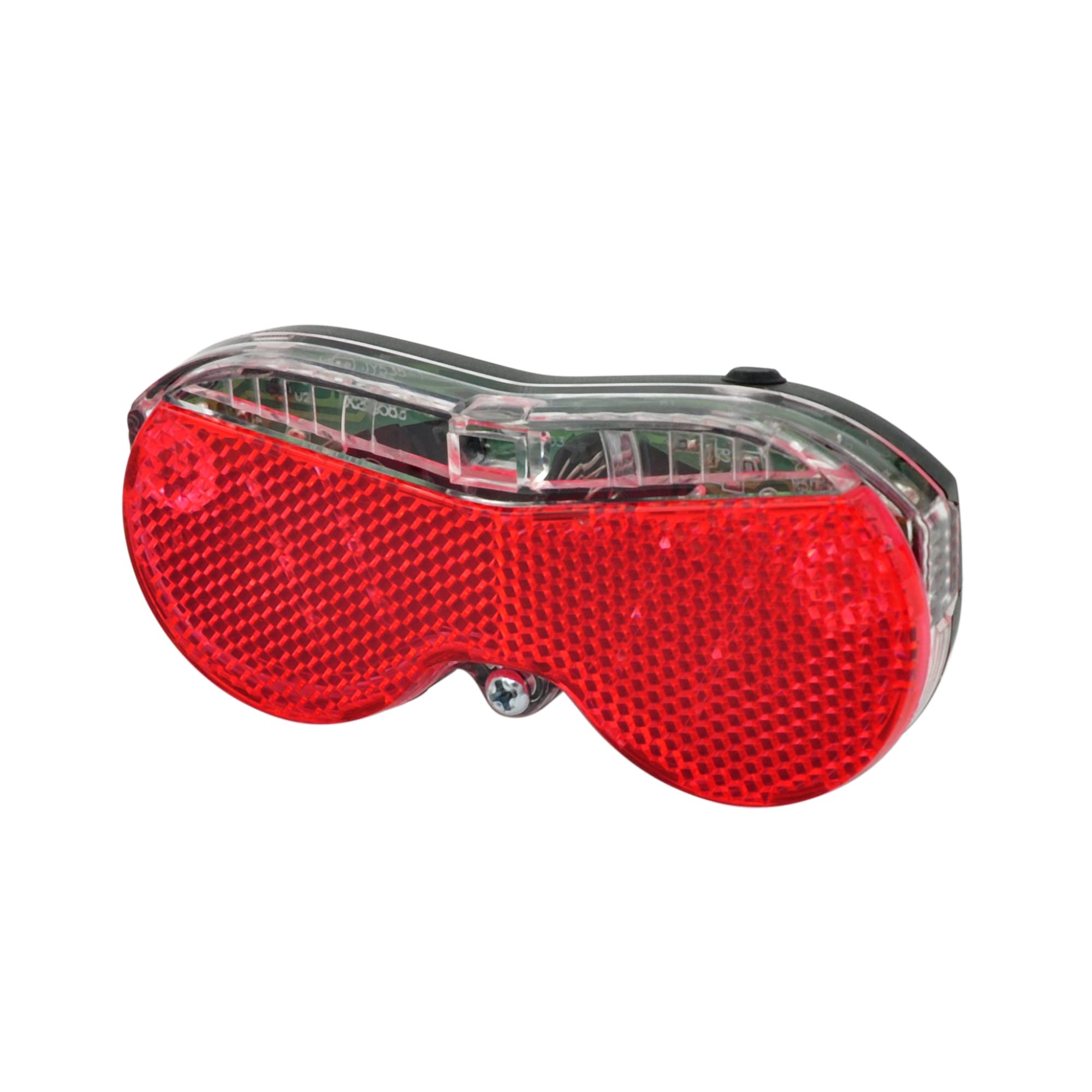 Fischer Bicycle LED rear light with battery and integrated reflector, splash protection according to IP44, StVZO-approved