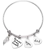 LParkin Sympathy Gift For Loss of Mother Father Bracelets Bereavement Gifts Angels Wind In Memory of Loved Mom Dad Bangle Bracelet For Daughter