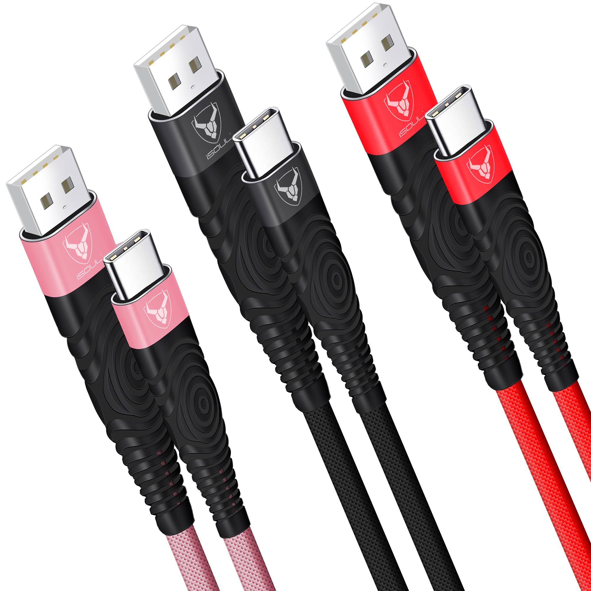 USB C Charger Cable 3 Pack 15CM, 1M, 2M USB A to USBC Cable Type C Charger Fast Charging Phone Lead for iPad Air iPhone 17 16 15 Pro Max Plus, Samsung Galaxy S25 S24 Ultra, Huawei, Google Pixel Mix