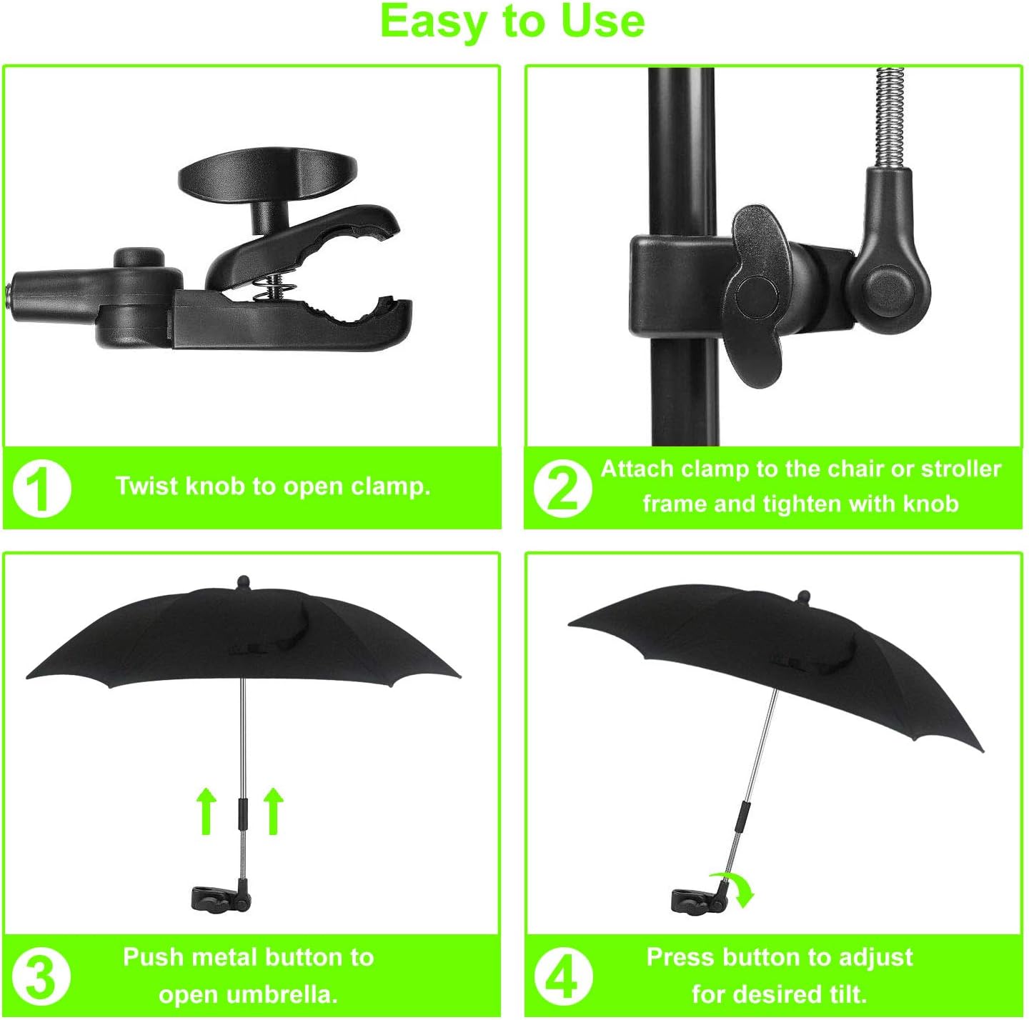 PSS PrimeSportsShop Universal UV Parasol sun canopy for Pushchairs and Buggy Clip on Stroller Umbrella - Image 4