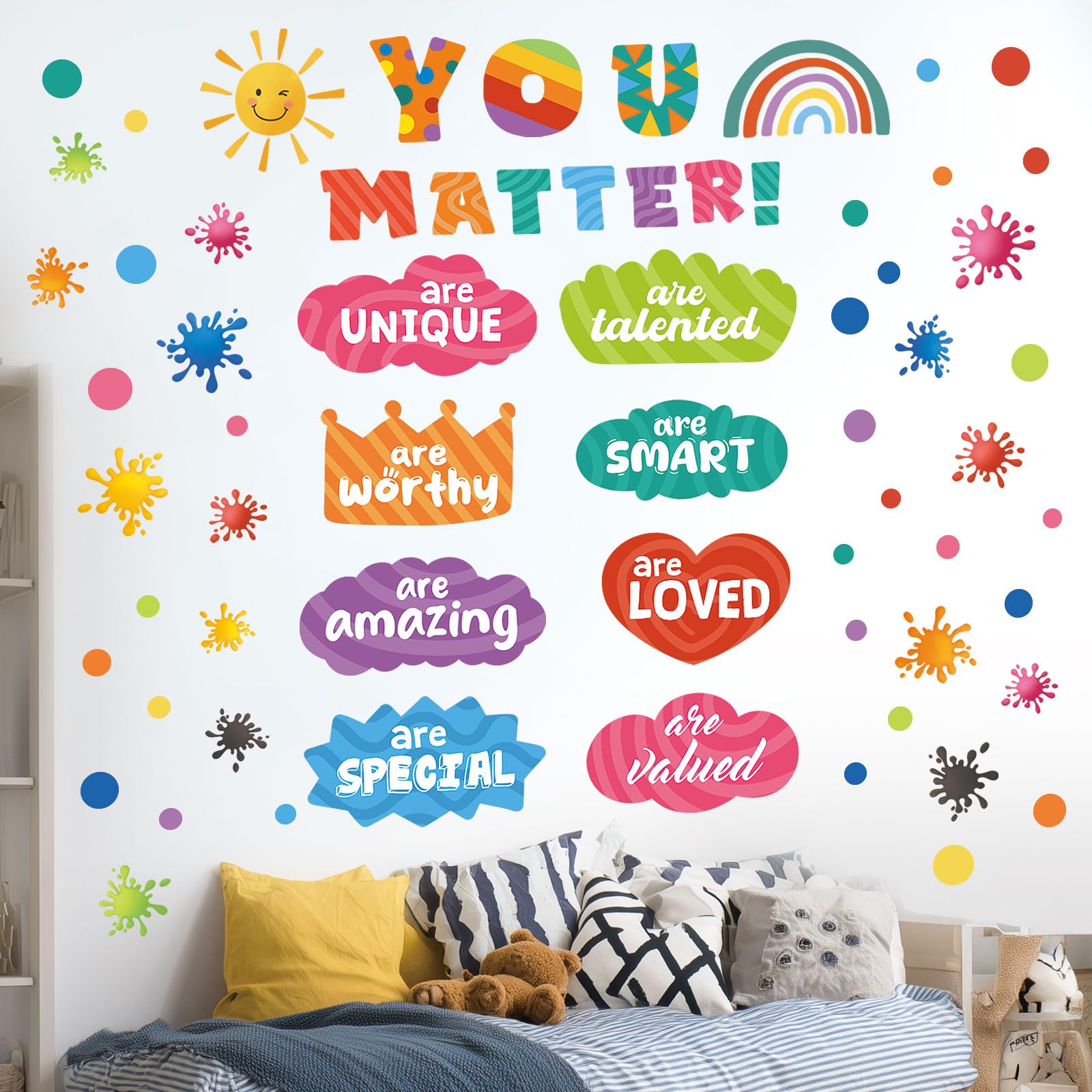 DECOWALL DS9-8082 Inspirational Quotes Wall Stickers Colorful Letter Educational Wall Decals for Bedroom Living Room Home décor Art Positive Motivational Phrases Classroom Nursery School