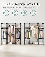 SONGMICS Clothes Wardrobe Rack Portable Closet 4 Hanging Sections 43x151x166 cm view 3