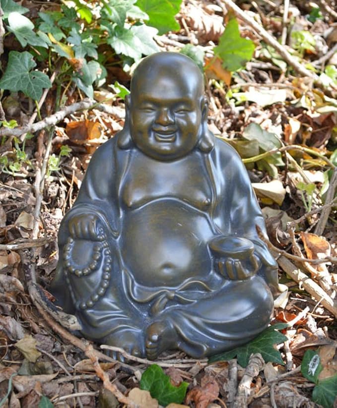 Laughing Buddha Resin Garden Ornament Statue Figurine Amazon.co.uk