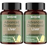 Advanced Cholesterol Lowering Supplements & for High Cholesterol | Liquid-Filled Capsules for Maximum Absorption | Plant Sterols, Policosanol, Bergamot Extract | Triple-Action Formula,180 Capsules