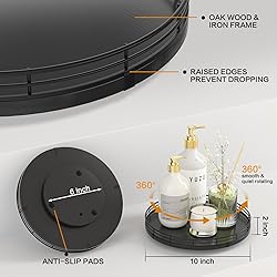 10" Oak Wood Lazy Susan Turntable Organizer, Lazy