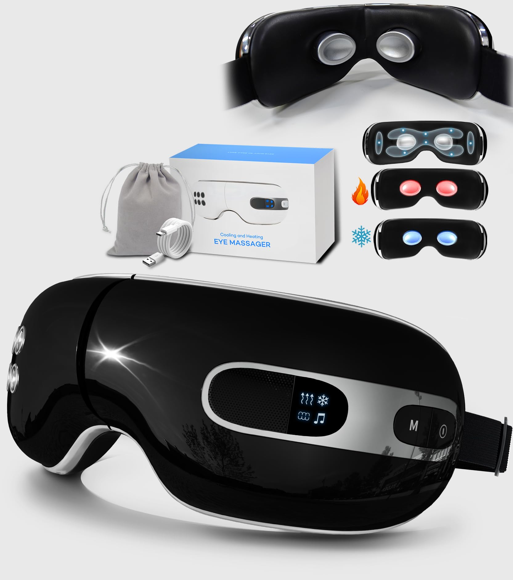 BOQUBOO Eye Massager with Heat and Cooling for