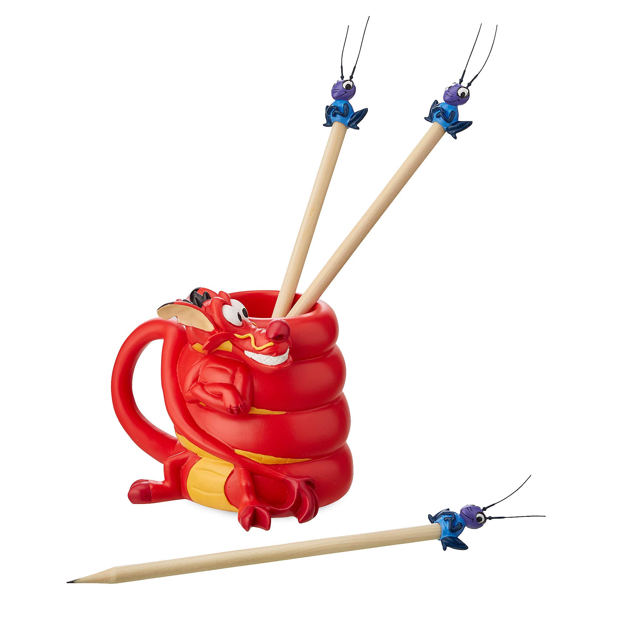 Disney Mushu and CRI-Kee Pencil Holder and Pencils Set - Mulan No Color466030514717