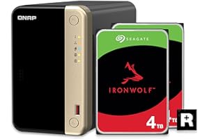 QNAP 2 Bay Desktop NAS - High Performance Storage with 4TB Capacity, Preconfigured RAID 1 - Seagate IronWolf HDD Bundle, Data