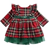 Toddler Newborn Baby Girl Clothes Buffalo Plaid Cute Tutu Skrit Princess Dress Cute for Christmas Xmas Outfits