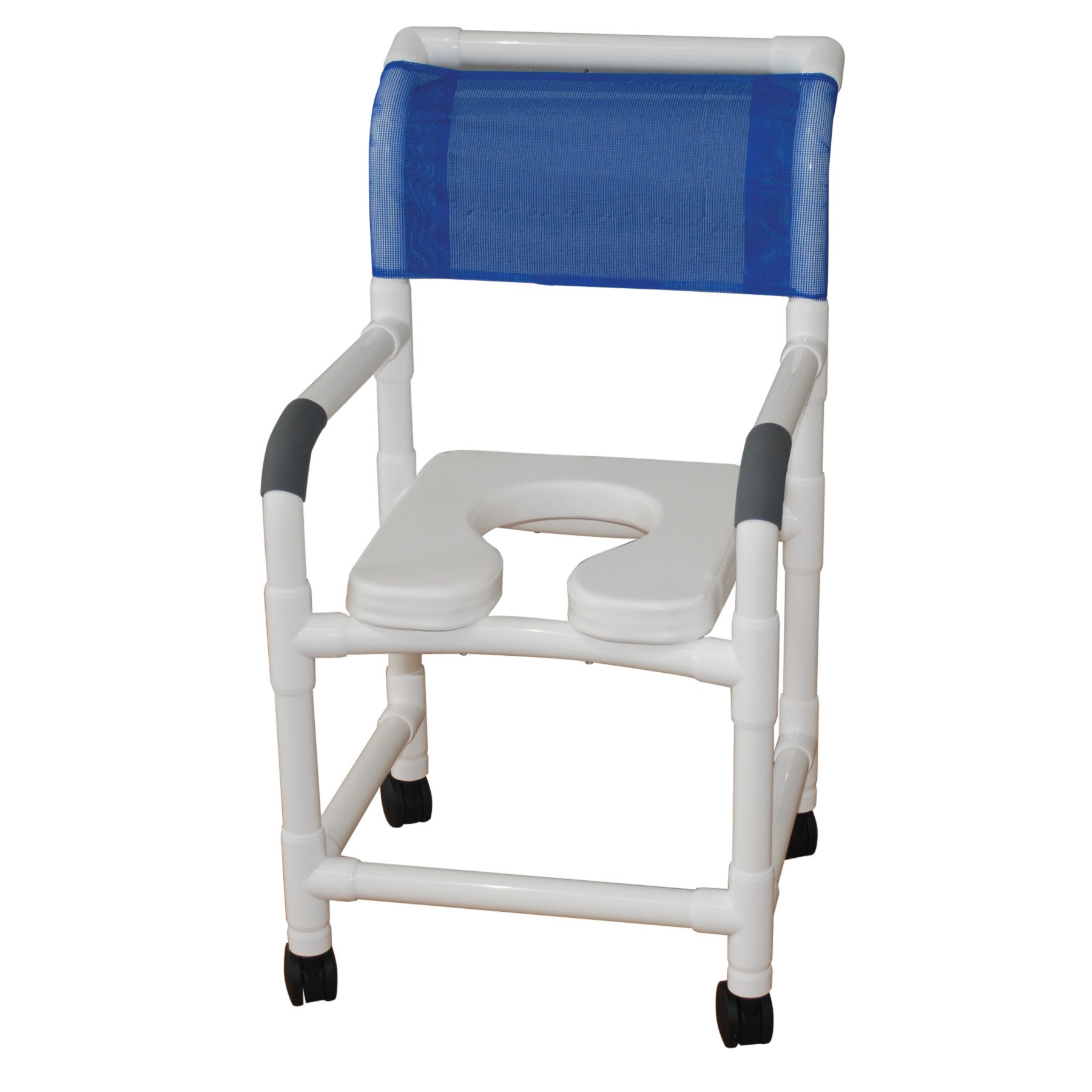 MJM International 118-3TW-SSDE Standard Shower Chair with Soft Seat, Royal Blue/Forest Green/Mauve