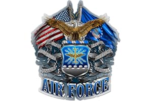 ERAZOR BITS Air Force Decals, Show Your Pride with Our Double Flag AIR Force Eagle Patriotic Decals, Perfect for Your Kitchen, Car, Wall or Bike, Gifts for Air Force (2IN)