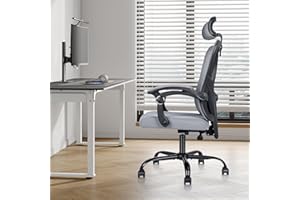 ARASYLEON Office Computer Desk Chair, Ergonomic High-Back Mesh Office Chair with Wheels - Lumbar Support, Flip-Up Arms, Breathable Seat, Height Adjustment, Ideal for Home, Study, Gaming