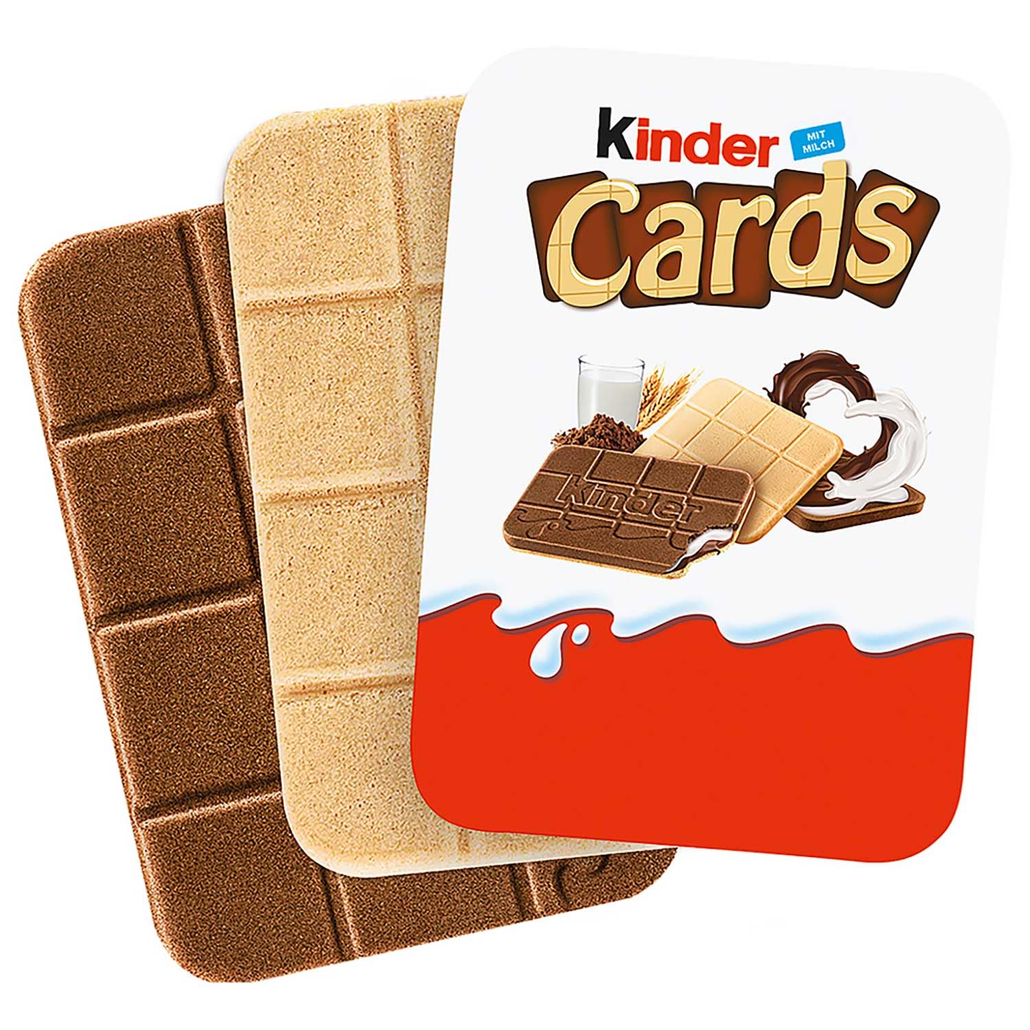 Kinder Cards - Kekswaffeln mit Milch- & Kakaocreme, knusprige Waffeln mit cremiger Füllung, Snack für unterwegs - 1 Packung, enthält 5 Einzelpackungen mit je 2 Kekswaffeln (insgesamt 10 Stück), 128 g 5