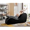 PUREMIND Yoga Chair for Adults, Sleek Chaise Lounge for Yoga, Ergonomic for Stretching, Relaxing & Exercising, 61" D x 18" W x 28" H, Beige