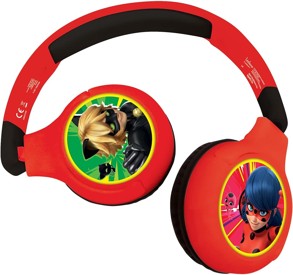 Lexibook Miraculous Ladybug 2-in-1 Bluetooth Kids Headphones HPBT010MI