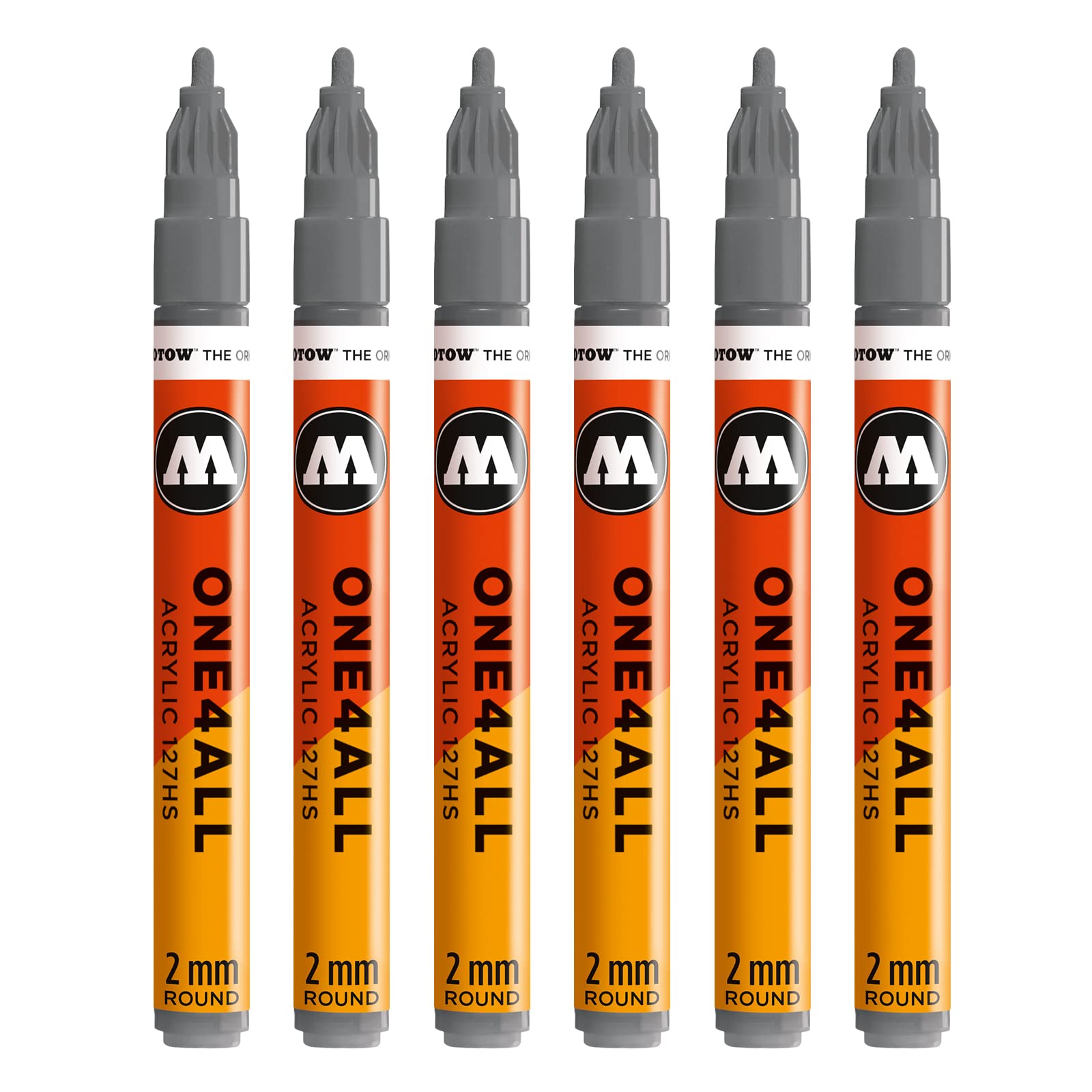 Molotow One4All 127HS Acrylic Marker (2.0 mm Line Width, High Coverage and Permanent, UV-Resistant, for Almost All Surfaces) Pack of 6 Colour 238 Grey Blue Dark
