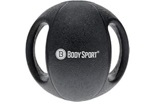 Body Sport Double Grip Medicine Ball, 6 lb. - Strength Training Weighted Exercise Tool - Softer Kettlebell Alternative for Home Fitness & Gyms