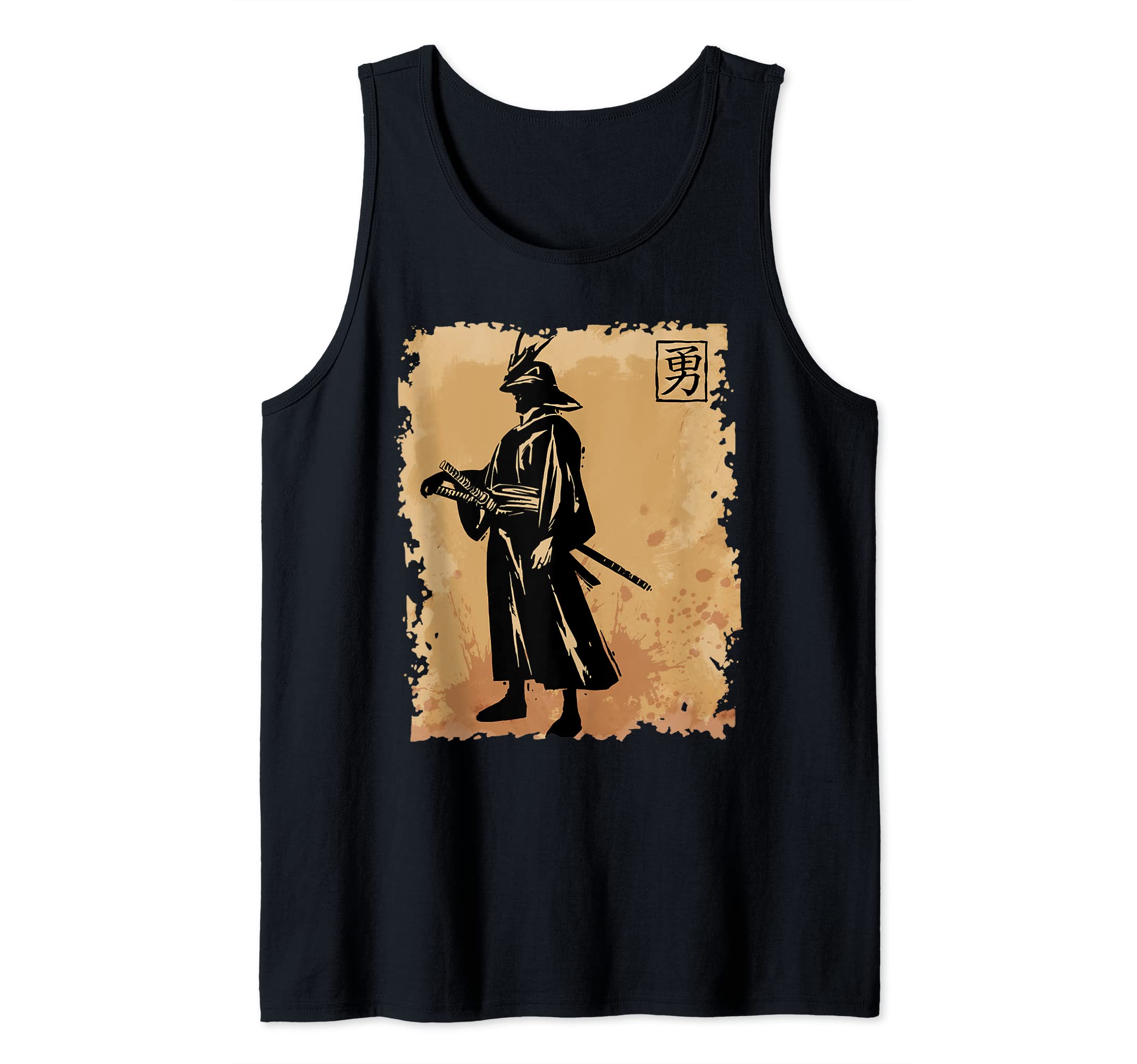 Japanese Samurai Papyrus Japan Calligraphy Bushido Warrior Tank Top