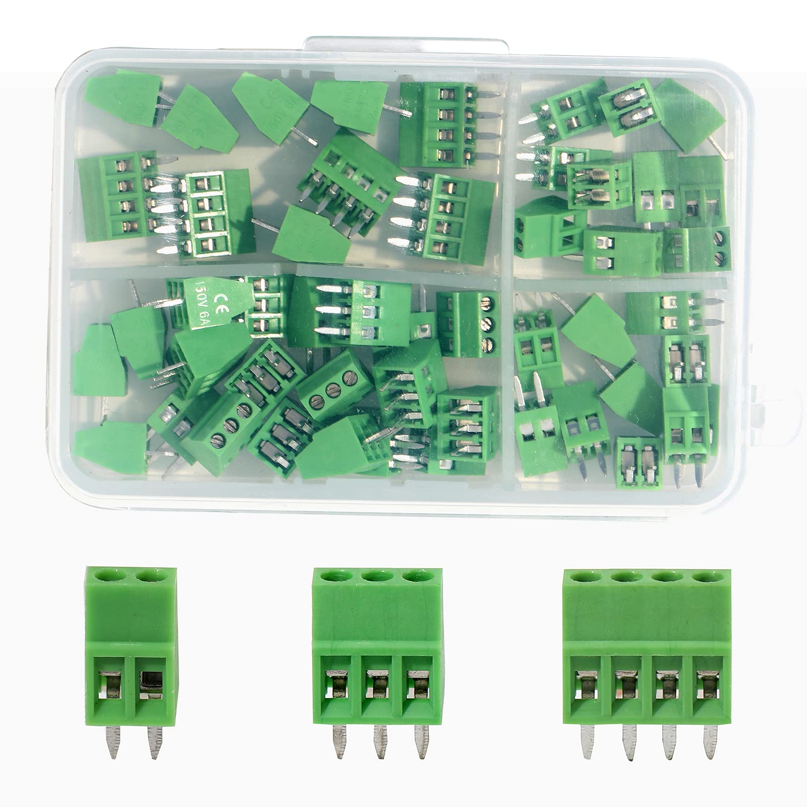 Molence 50PCS 2.54mm 0.1" Pitch PCB Mount Screw
