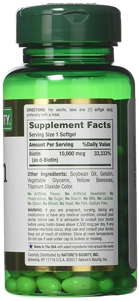 NATURE’S BOUNTY BIOTIN 10,000 MCG, RAPID RELEASE SOFTGELS 120 EACH