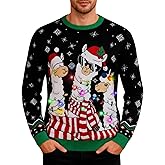 Goodstoworld Men/Women Light Up Knitted Ugly Christmas Sweater with Multi-Colored Led Flashing Lights