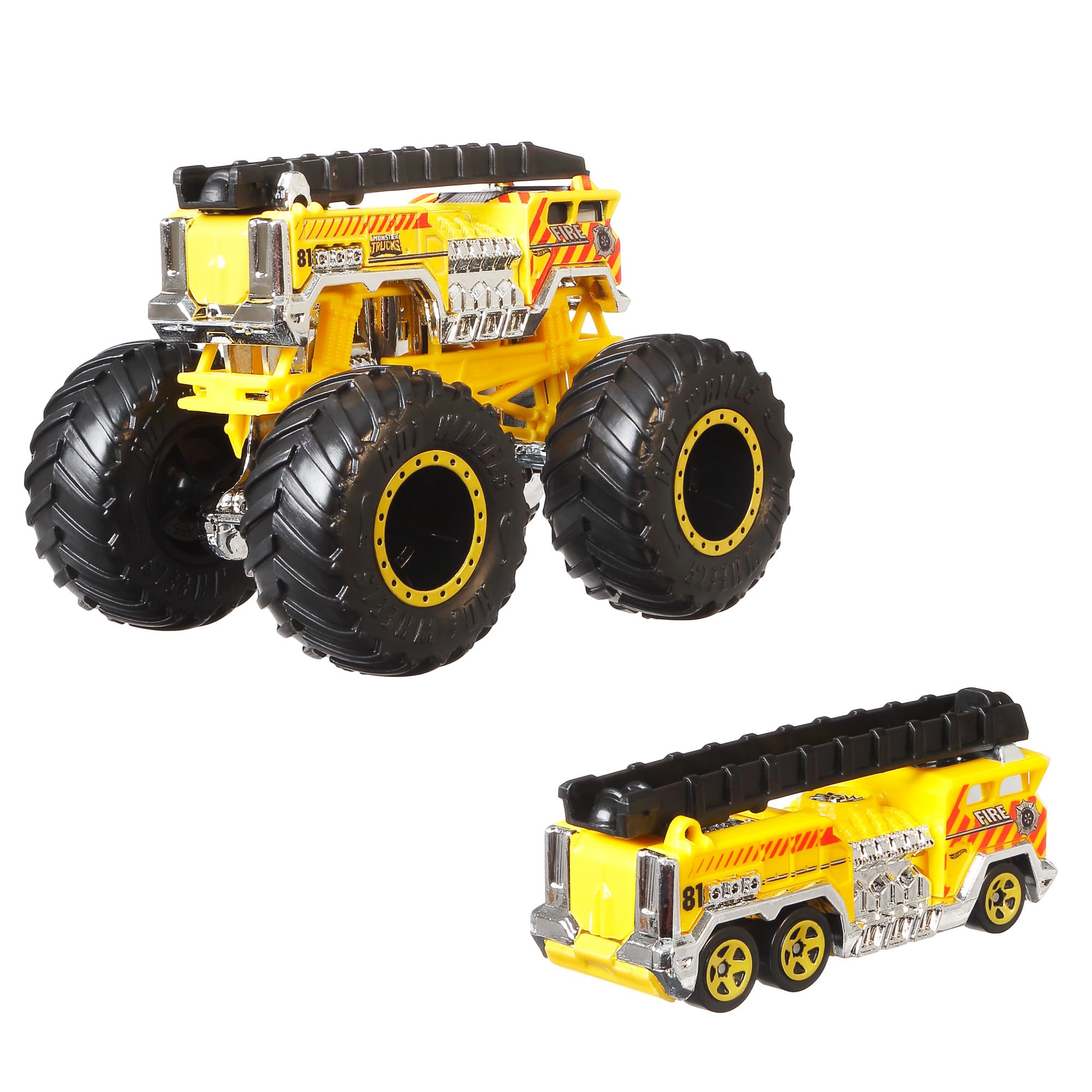 Hot Wheels Monster Trucks Toy Vehicle Truck 5 Alarm + Auto 5 Alarm for Kids Ages 3 and Up