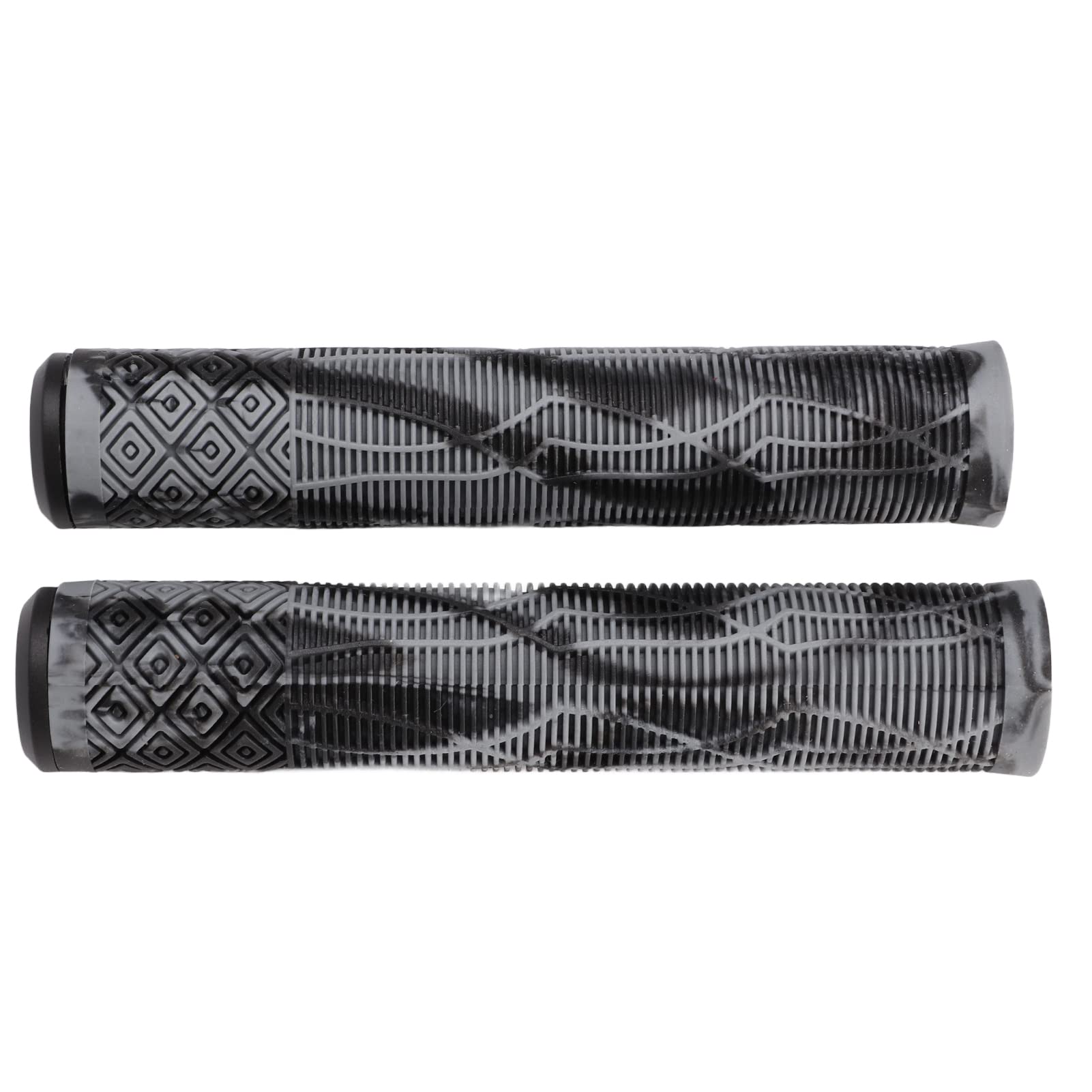 Socobeta Bike Handlebar Grip 22.2mm Rubber Handlebar Grip Soft Antislip Handle Grip with Lock Bar End(Gray black)
