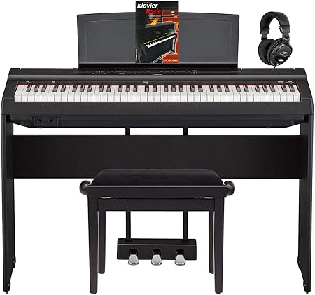 Yamaha P 121b Stage Piano Complete Set 73 Touch Sensitive Keys On Ghs Keyboard Set Including Matching Yamaha Home Stand 3 Pedal Unit Piano Bench Headphones Piano Basics Black Amazon De Musical Instruments