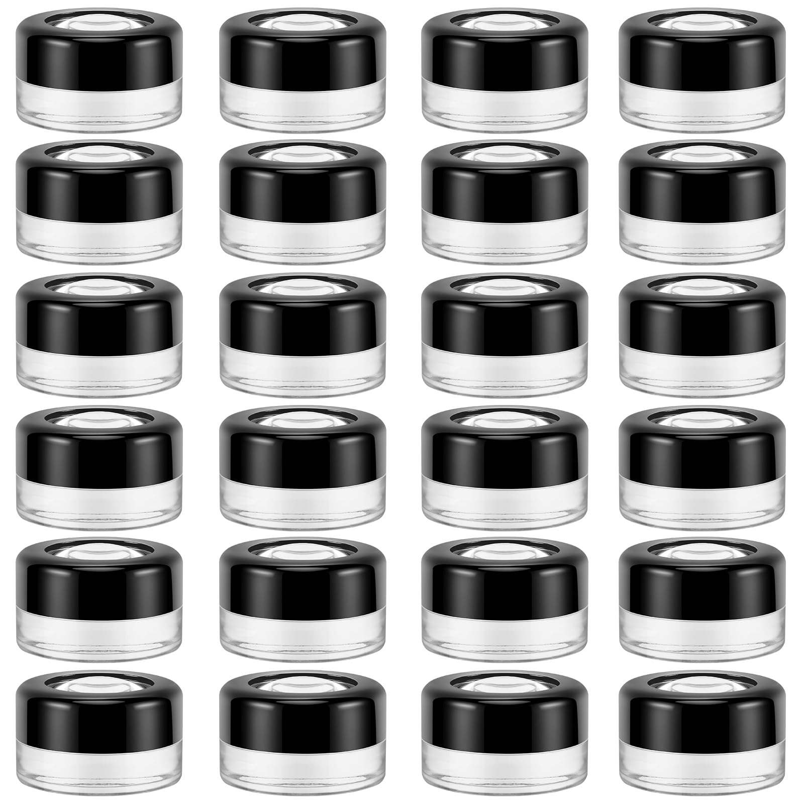 Photo 1 of (24 Packs) Green Nexus 5g/5ml Glass Jars with Magnifying Lid for Lip Balm, Lotion, Oil, Cream, Makeup, Cosmetics - Ideal for Retail Display, Travel, Sample Jars