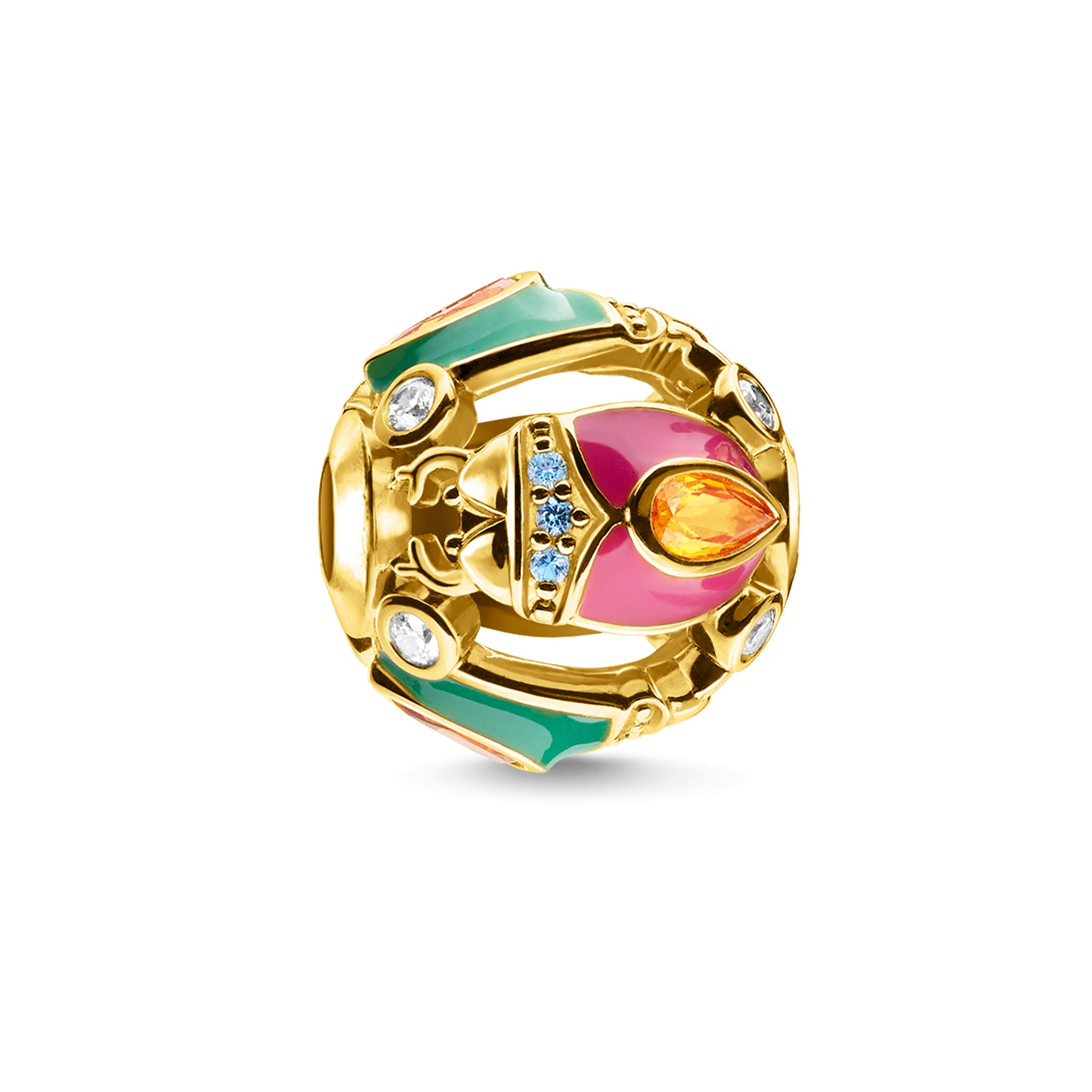 THOMAS SABO Bead Bug gold 925 Sterling Silver, 18k Yellow Gold Plating, Cold Enamel