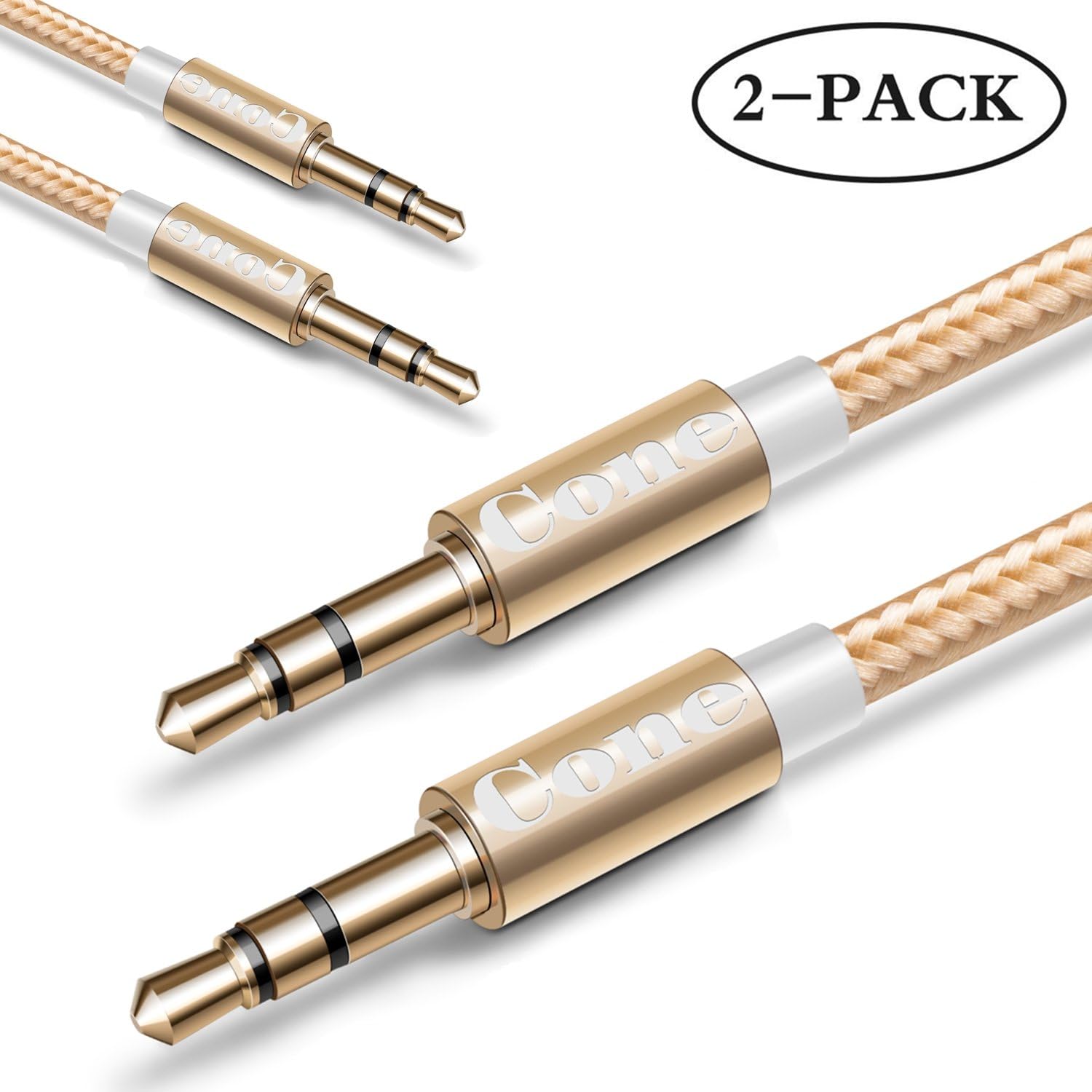 Aux Cable / Aux Cord / Audio Cable for car, (2Pack 6.6Ft