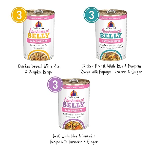 AWESOME BELLY WET DOG FOOD, SENSITIVE STOMACH SUPERHERO VARIETY PACK, 14OZ CAN (PACK OF 9)