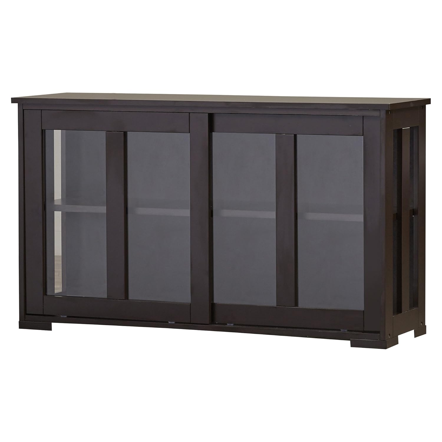 Amazoncom Buffet Cabinet With Sliding Tempered Glass Doors For