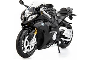 MSZ METAL SPEED ZONE 1/12 Compatible for S1000 Motorcycle Toy,Collector Motorcycle Modle with Display Stand,Toy Motorcycles for 3-9 Year Old Boys Black