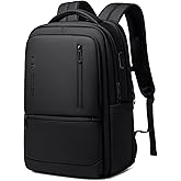 Fenree.geer Expandable Travel Laptop Backpack, 15.6 Inch Computer Backpack with USB Charging Port, Water Resistant Black Mens Laptop Bag