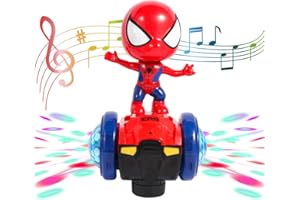 TOYLEMSAN Dancing Robot Spider Toys Interactive Musical Super Hero Car Toy Flashing Lights Intelligent Interactive Educational Robot for Chirldent Day Birthday Gift Boys Girls Toddlers Age 3 4 5 6 7 8 (Red)
