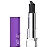 Maybelline Color Sensational Lipstick, Lip Makeup, Matte Finish, Hydrating Lipstick, Nude, Pink, Red, Plum Lip Color, Pitch Black, 0.15 oz. (Packaging May Vary)