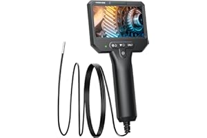 3.9mm Endoscope Camera with Light NIDAGE 1920P HD Industrial Borescope Inspection Camera with 4.3" IPS Screen, 5FT Semi-Rigid Cable, IP67 Waterproof Snake Cam for Car Engine Aircraft Mechanic Tools
