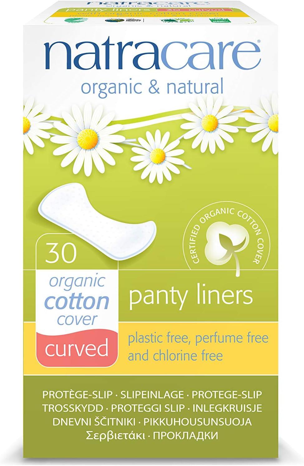 Natracare Natural Pantyliners Curved x 30, 30 Unidad (Paquete de 1)