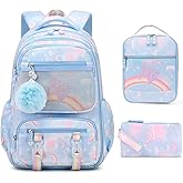 EYRXK Kawaii Backpack Starry Rainbow Bookbag For Boy Girl