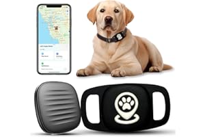 VEEIND Smart Pet Tracker with Collar Holder, Personalized Dog Location Finder, MFi Certified, No Monthly Fees, Compatible with Apple Find My (iOS Only), Not a GPS Tracker-Black