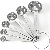 TILUCK Stainless Steel Measuring Cups &amp; Spoons Set,Coffee Scoop Spoon | Kitchen Gadgets for Cooking &amp; Baking,Set of 6