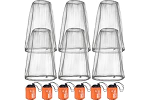 WHOLELOVEIN 6 Packk Mosquito Covers Wearable Head Net Face Mesh Protecting Net Mosquito Fly Insects Bugs Preventing for Outdoor