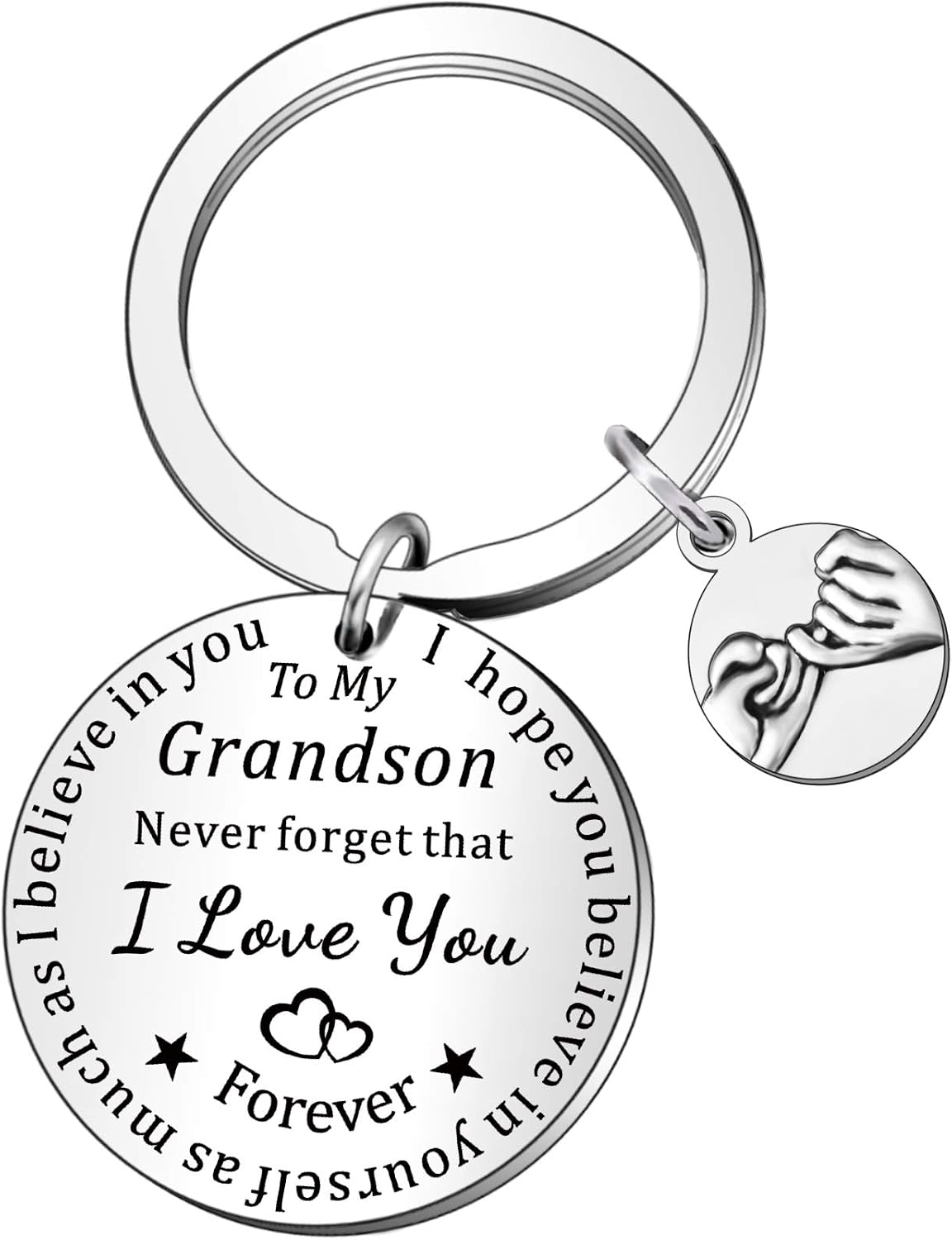 QMVMV Inspirational Family Tree Grandson Keyring Birthday Christmas Gifts For Men From Grandparents Nana Grandpa Grandma Keychain Engraved