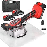 Tile Vibration Tool,Cordless Tile Vibrator Leveling Machine with 2 Batteries, 150W Motor with 12 Adjustable Speeds, Digital Display &amp; Suction Cup for Marble/Granite Floor Installation
