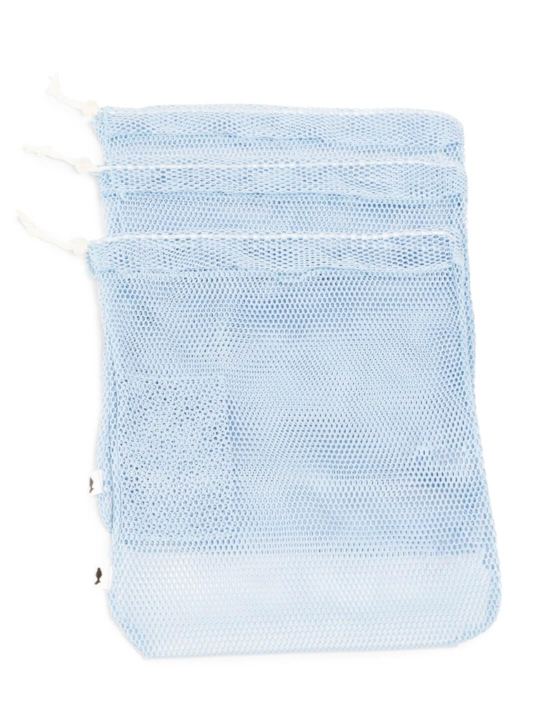 Capezio Drawstring Mesh Bag (Pack of 3), Light Blue, One Size