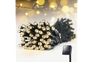 DAILYART Solar String Lights Outdoor Waterproof: 50ft 100LED Solar String Lights Outdoor - Solar Powered Twinkle Fairy Tree Light with 8 Lighting Mode for Patio, Garden,Courtyards,Trees(Warm White)