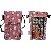 Tainada Crossbody Travel Phone Bag for Women, Small Shoulder Smartphone Touchscreen Wallet Purse Clutch Pouch w/Detachable Strap for iPhone 17/16 Pro Max, Air; Samsung S25, A56 (Cats Pattern Pink)