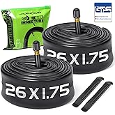 Hydencamm 2 Pack Bike Tube 12"/14"/16"/18"/ 20"/ 22"/24"/ 26"/27.5"/28"/29" | 1.75/1.95/2.10/2.125 Bicycle Tube with 2 Tire Levers, 32mm AV Schrader Valve, Butyl Rubber Inner Tube for Kids/Road/MTB Bike