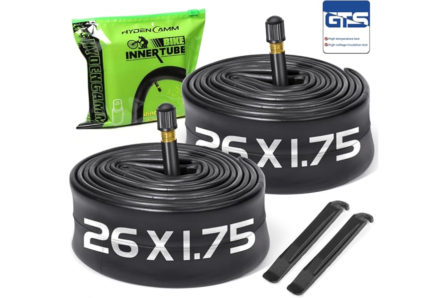 2 Pack 12"/14"/16"/18"/ 20"/ 22"/24"/ 26"/27.5"/28"/29" x1.75/1.95/2.10/2.125 Bicycle Tube with 2 Tire Levers, with 32mm AV S